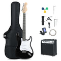 39 Inch Full Size Electric Guitar Beginner Kit with Amplifier for Starter-Black