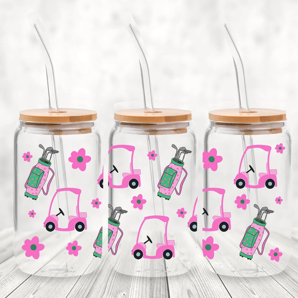 Girly Golf Iced Coffee Glass